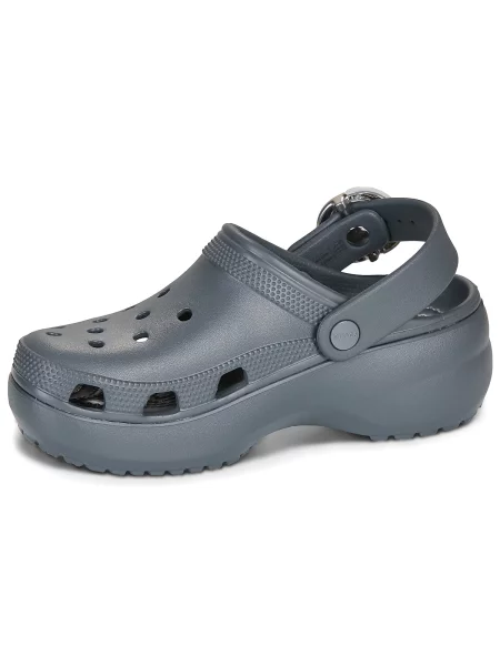 Klasične natikače Crocs s platformom sa kopčom siva