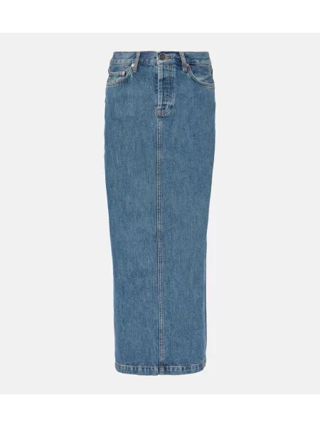Fustă din denim Wardrobe.nyc albastru