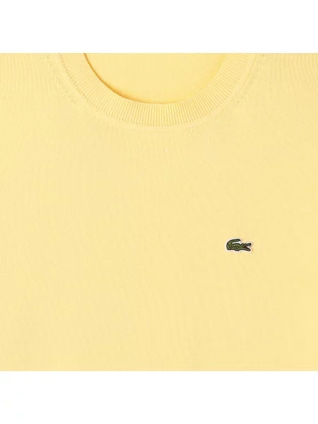 Lacoste Bluzka Z Okrągłym Dekoltem Z Krótkim Rękawem Relaxed Fit żółta
