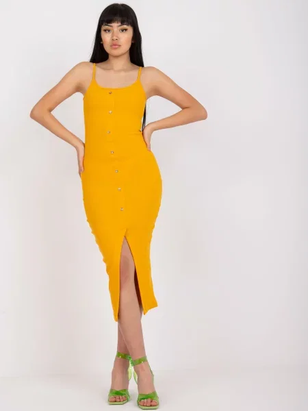 Rochie Fashionhunters cu dungi de costum portocaliu