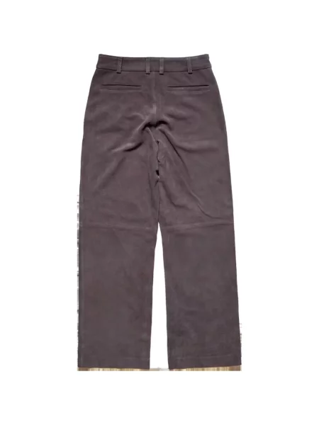 Pantaloni Entire Studios din piele gri