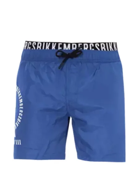 Slip de baie Bikkembergs cu imagine cu cordon albastru