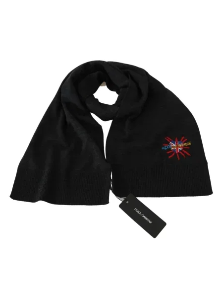 Szal Dolce And Gabbana wełniana kopertowa czarna