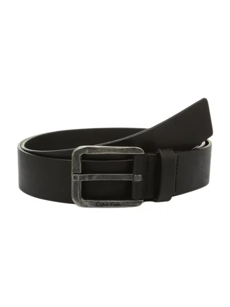 Pasek Calvin Klein skórzany z logo czarny