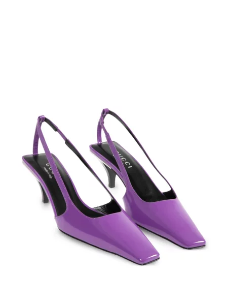 Pantofi cu toc Gucci slingback violet