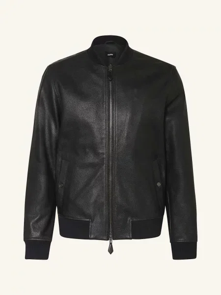 Kožená bunda Reiss černá