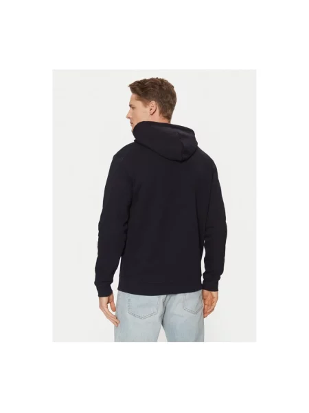 Guess bluza ALDWIN granatowy z kapturem gładka niebieska