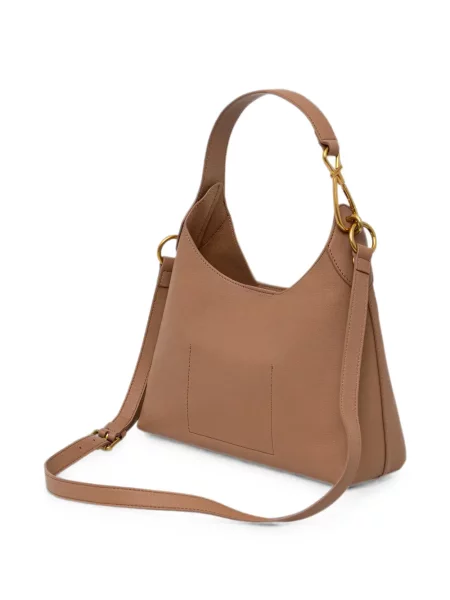 Bőr shopper táska Twinset autogrammal barna