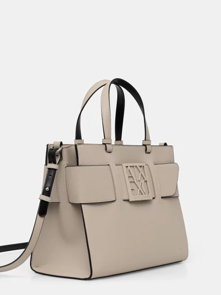 Armani Exchange kabelka dámska z imitácie kože béžová