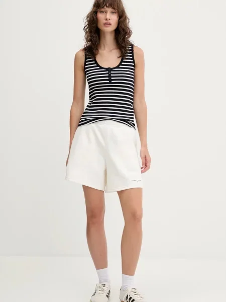 Tommy Jeans Športové kraťasy Linear Écru béžová