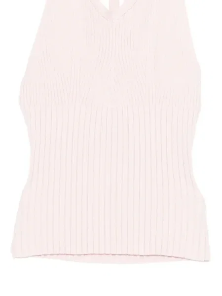 Top Reformation cu gât halter roz