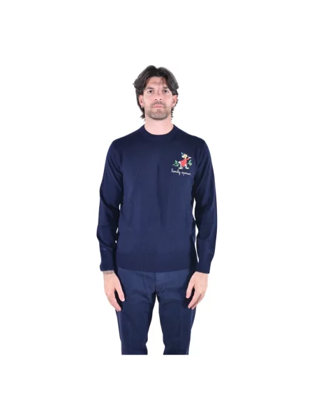 Lekki sweter Mc2 Saint Barth wełniany niebieski