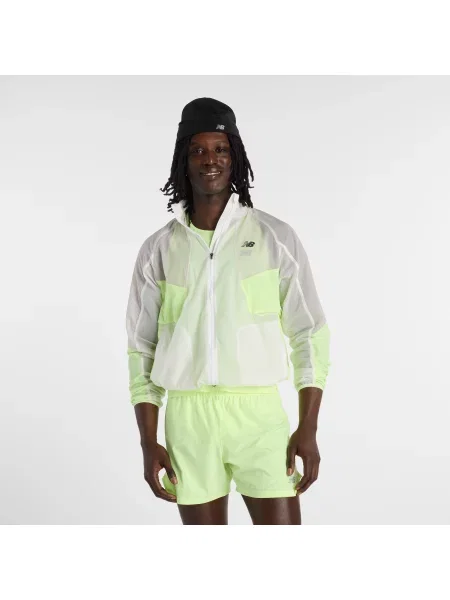 New Balance Běžecká Bunda Rc / neonově zelená bílá