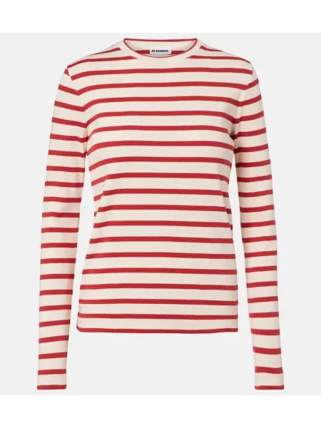 Tricou Jil Sander cu dungi alb