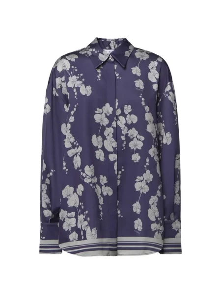 Cămașă Genny din satin cu model floral cu imagine violet
