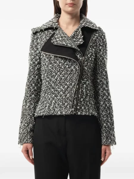 Aszimmetrikus tweed dzseki Lanvin fekete