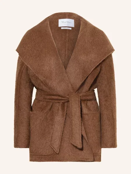 Max Mara Kabát Golf S Velbloudí Srstí světle hnědá
