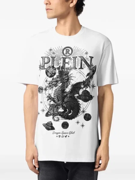 Tricou Philipp Plein cu imagine alb