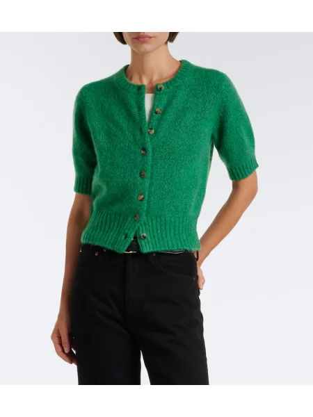 Cardigan Arch4 de mătase verde