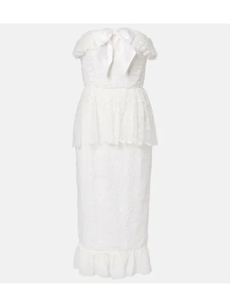 Rochie Alessandra Rich de mătase de costum alb