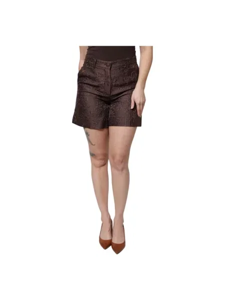 Krótkie szorty Dolce And Gabbana w kwiatki brązowe