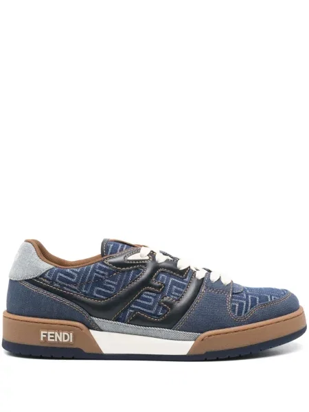 Sneakerși Fendi din piele albastru