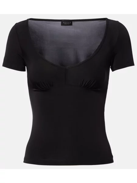 Top Gucci din jerseu negru