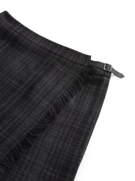 Fustă midi Woolrich în carouri gri
