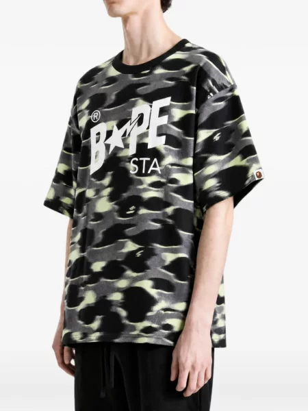 Μπλούζα A Bathing Ape® με σχέδιο παραλλαγής μαύρο