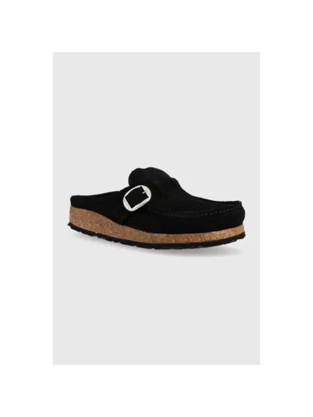 Klapki Birkenstock zamszowe czarne