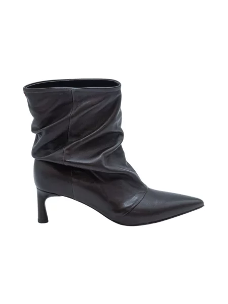 Buty do kostki Halmanera skórzane o krotszym kroju brązowe