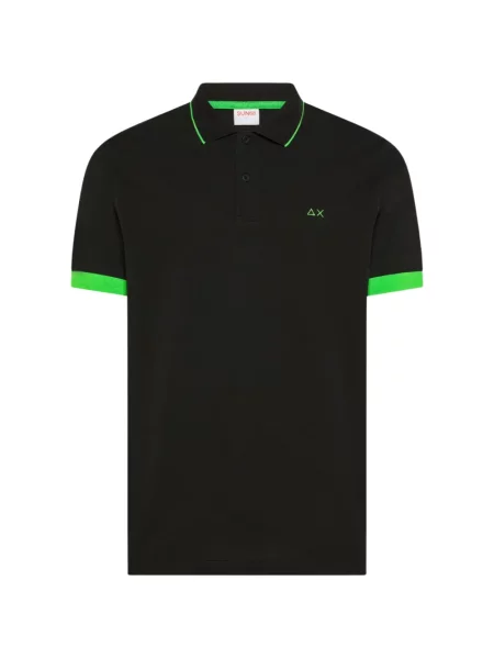 Tricou polo Sun68 cu autograf negru