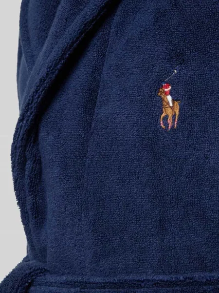 Szlafrok o kroju regular fit z czystej bawełny Polo Ralph Lauren Underwear niebieski