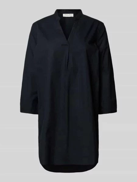 Tunika o kroju relaxed fit z rękawem o dł. Christian Berg Woman czarna