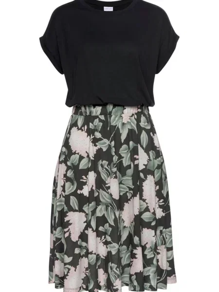 BUFFALO Rochie BF Kleid Cottage Paperba roz negru