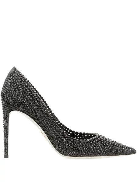 Pantofi cu toc Rene Caovilla de cristal negru