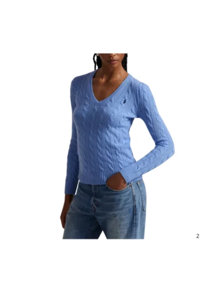Długa bluzka Polo Ralph Lauren z długim rękawem błękitna