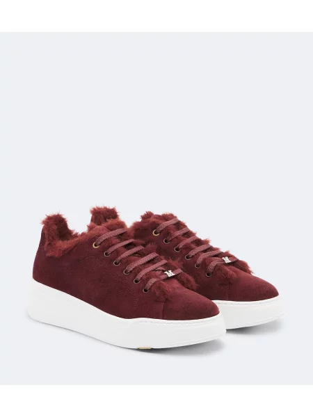 Sneakerși Max Mara din piele de căprioară
