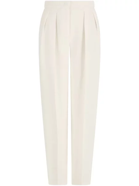 Pantaloni Giorgio Armani plisate alb