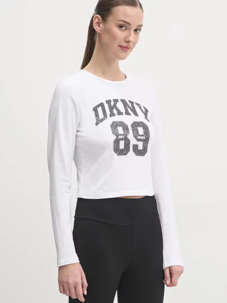 Tričko s dlouhým rukávem Dkny bílé