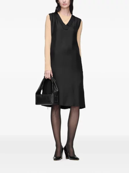 Rochie midi Maison Margiela cu decolteu în V negru