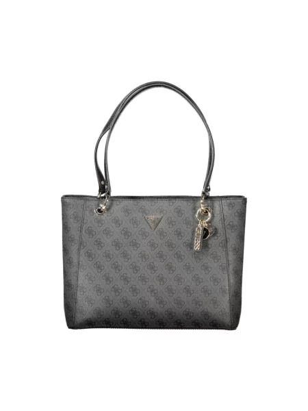 Lniana torebka Guess czarna