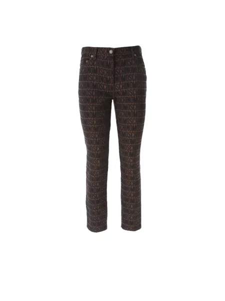 Spodnie Moschino z autografem brązowe