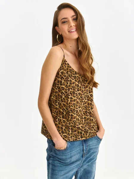 Блуза Top Secret без ръкави кафяво