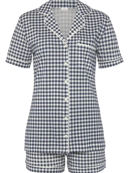 S.Oliver Pantaloni scurți crem / închis albastru