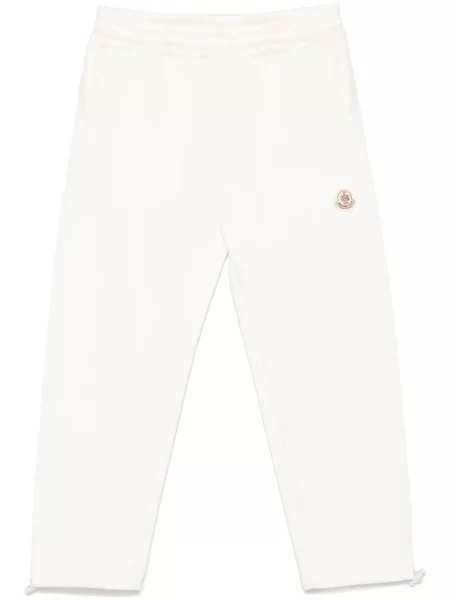 Pantaloni Moncler cu model piele de șarpe alb