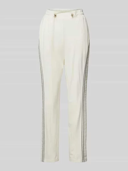 Spodnie dresowe o kroju regular fit z lampasami Liu Jo białe