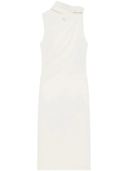 Sukienka midi Courreges drapowana do kolan garniturowa