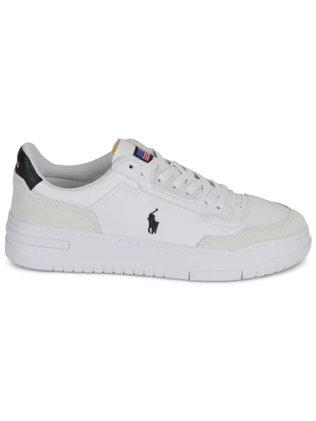 Sneakerși Polo Ralph Lauren din dantelă alb