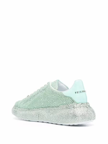 Sneakersy Philipp Plein z kryształkami zielone